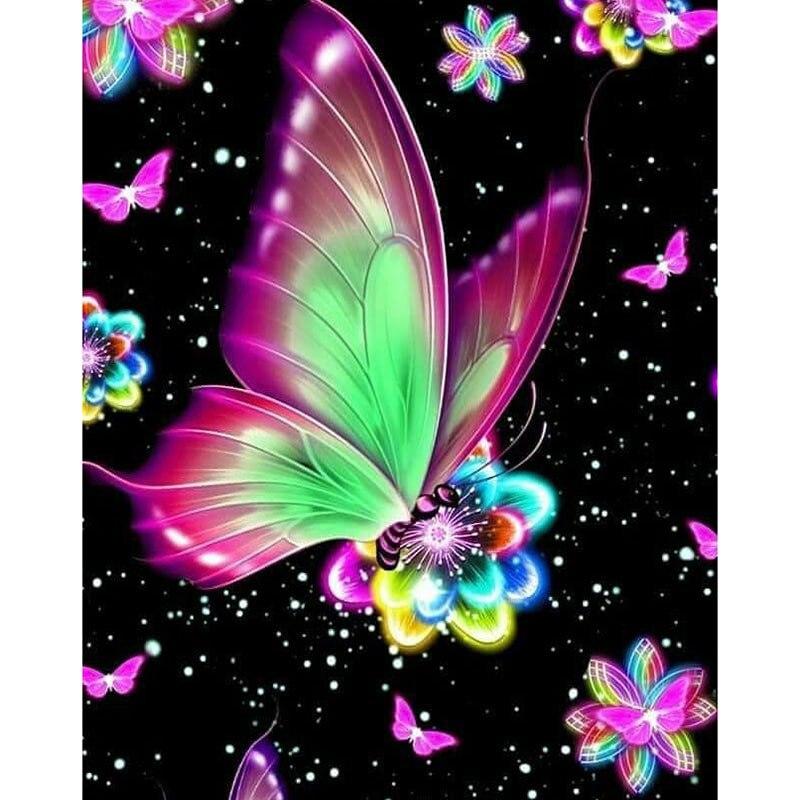 DIY 5D Diamond Painting Full Round Drill Color Butterfly Diamond Art Embroidery Animal Cross Stitch Resin Home Decor Gift