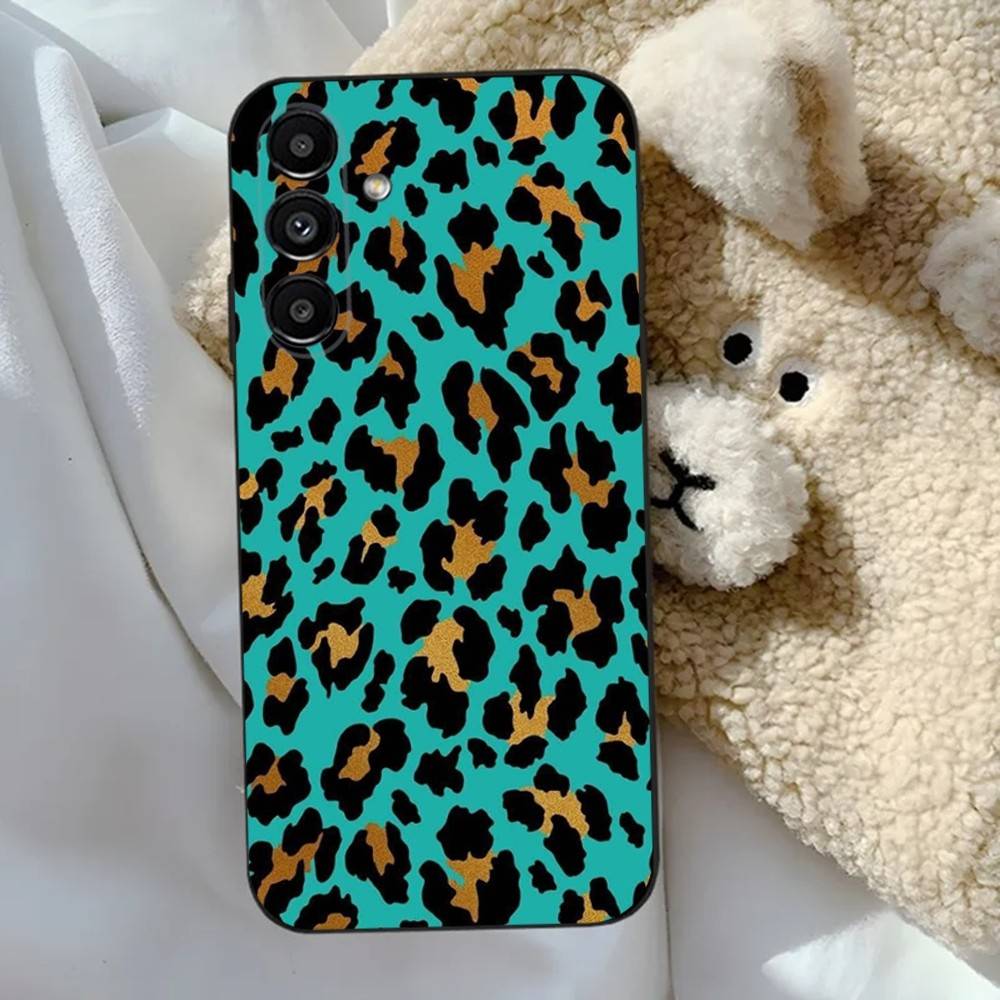 Leopard Print Panther  Phone Case For Samsung S24,23,22,30,21,10,9,Ultra,Plus,Lite,FE,5G Black Soft Case