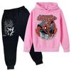 Kids Trendy Printed Pullover Hoodie and Sweatpants Set - Loose Fit Long Sleeve Casual 2 Piece Outfit
