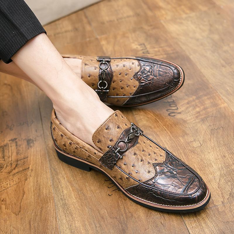 Fashion Luxury Designer Brand Mens Business Leather Korean Casual Office Formal Oxford Loafers Moccasin Wedding Dress Male Shoes for Men