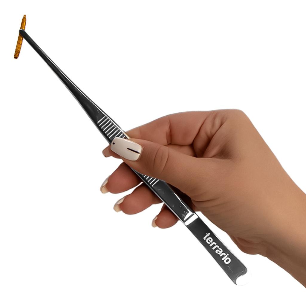 Long Terrarium Tweezers Straight For Feeding Reptiles Amphibians 20cm