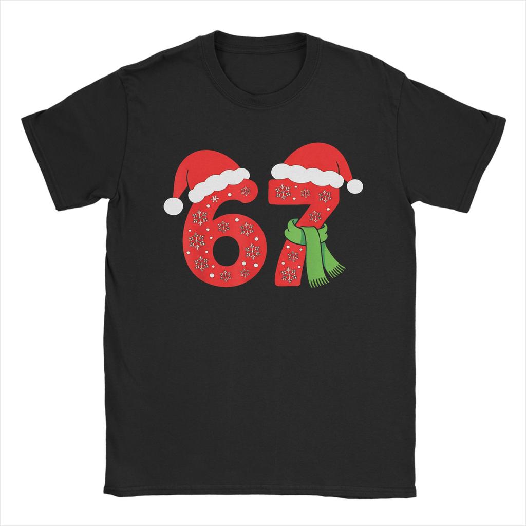 Graphic Printed 67 Christmas Six Seven Snow Brainrot Meme Kids Teens Boys T Shirt For Unisex Pure Cotton Tee Shirt Short Sleeve
