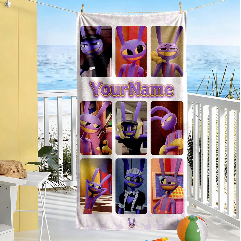 Digital Circus Personalized Text Beach Towel Quick-Dry Soft Microfiber