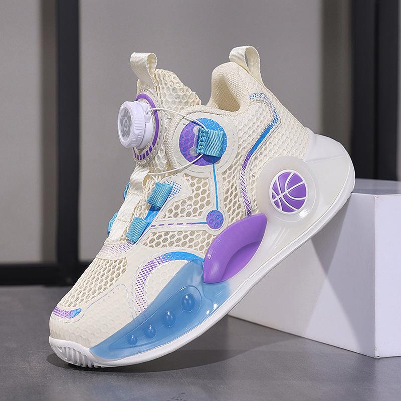 Children's basketball shoes 2025 summer mesh breathable boys' sneakers medium and older children's wear-resistant shock-absorbing running shoes