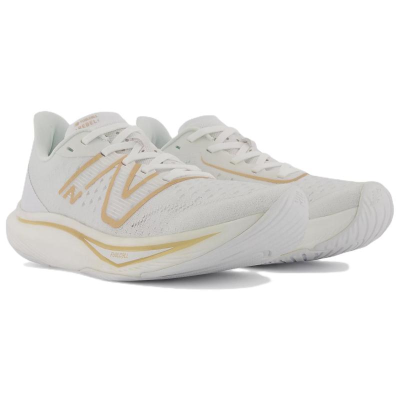 New Balance Women's FuelCell Rebel V3 'White Gold Metallic' Women's Sneakers WFCXMW3