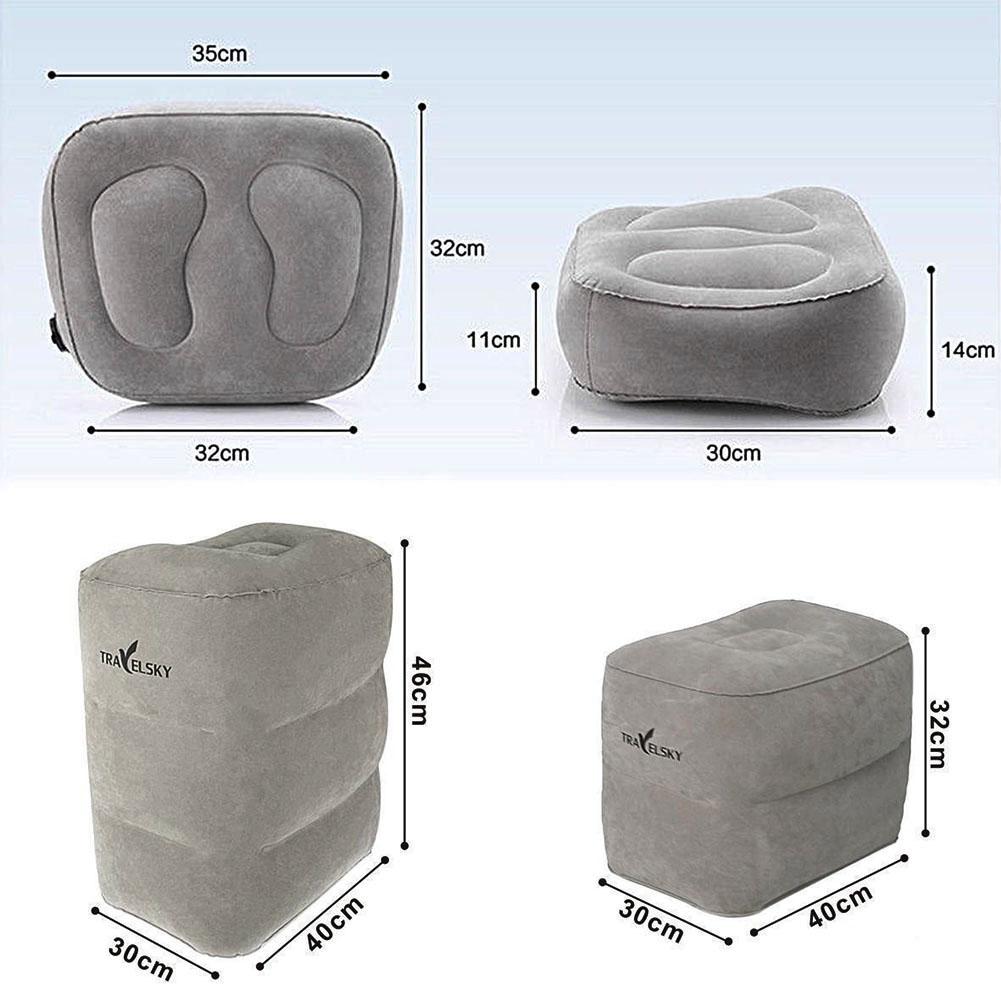 PVC Inflatable Travel Pillow Footrest Sleep Resting Pillows Foot Pad Step Stool Tourist Stool For Airplanes Trains Kids Bed