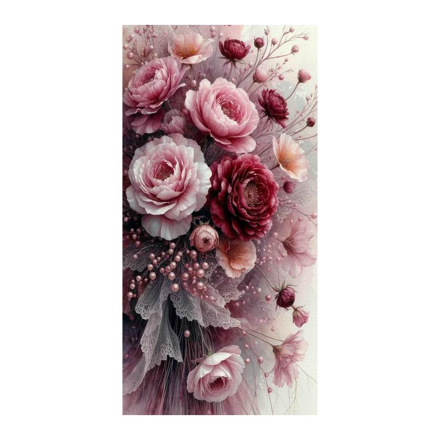 Colorful Peony Vase Large Size Diamond Painting Floral Diy Full Square Round Drill Rhinestone Embroidery Flowers Mosaic Cross Stitch Kits Wall Decor