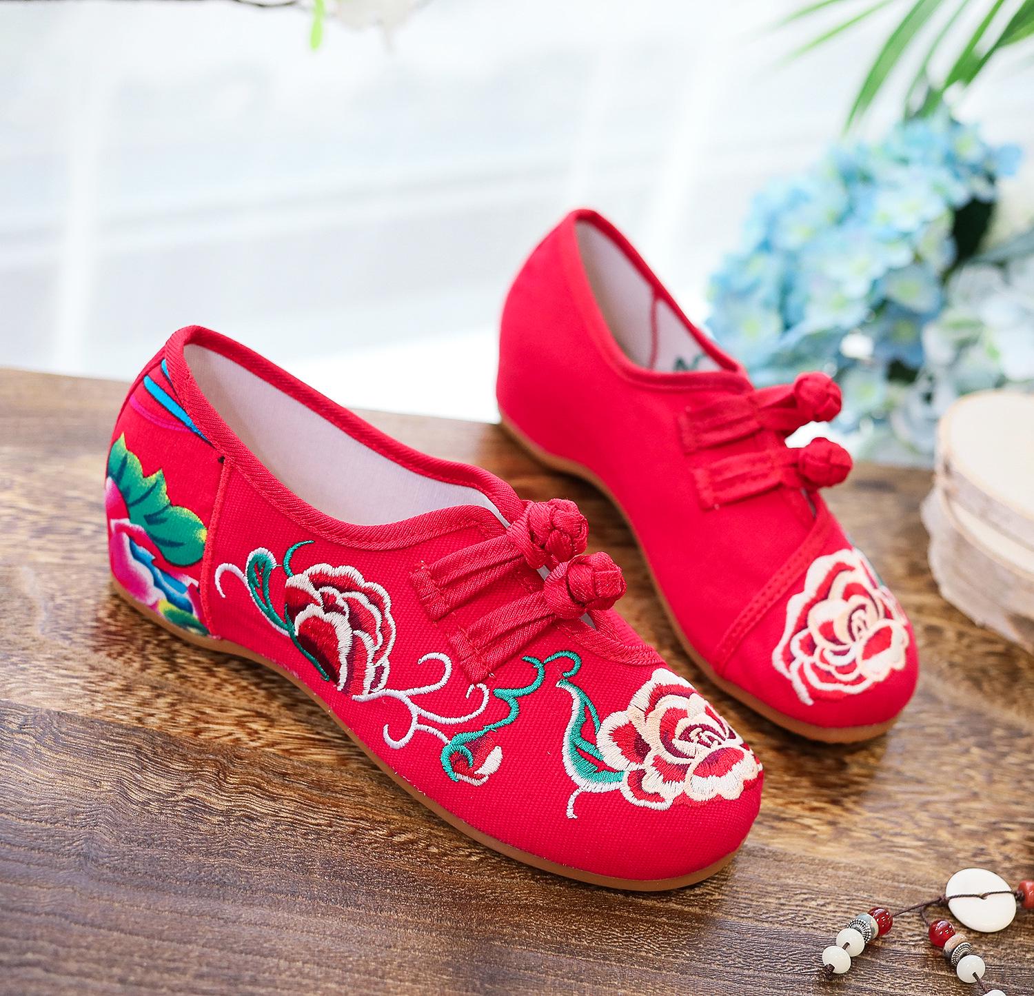 

Вышитые женские туфли на плоской подошве - Весна/Осень, подошва из сухожилий, низкий каблук Size 36