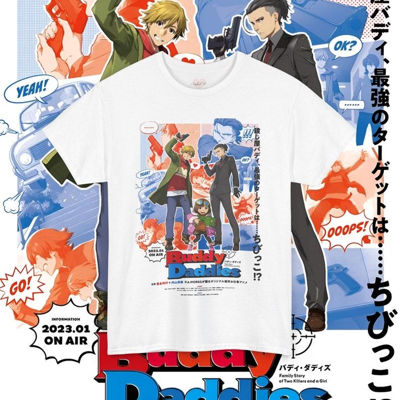 

Buddy Daddies Vintage Anime T-Shirt Retro Shirt Gift For Him Gift For Her Clothes Merch Unisex Shirts 5XL чёрный