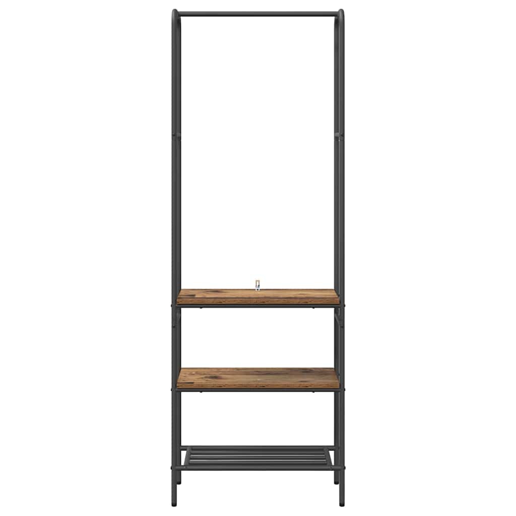 Clothes Rack with Shelf Rustic Wood Look 60 X 30 X 171 Cm Engineered Wood