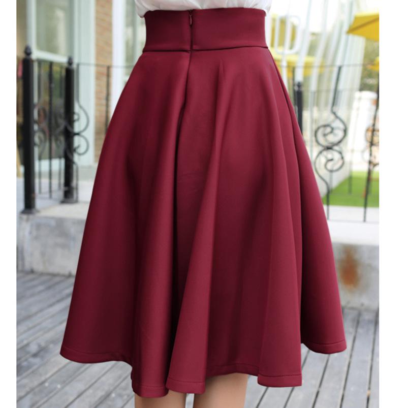 Retro sukně ve stylu Hepburn s vysokým pasem a nadývaným střihem - Podzimní/zimní kolekce