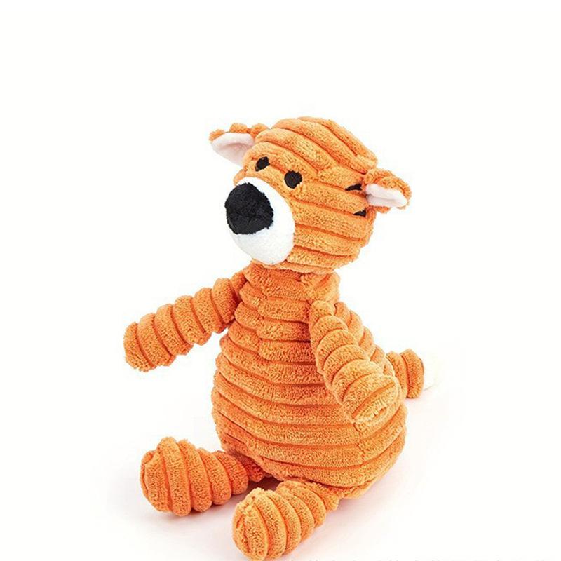 Green Corduroy Crocodile Shaped Plush Dog Chew Toy Interactive Teething Toy for Puppy Small Medium Dogs