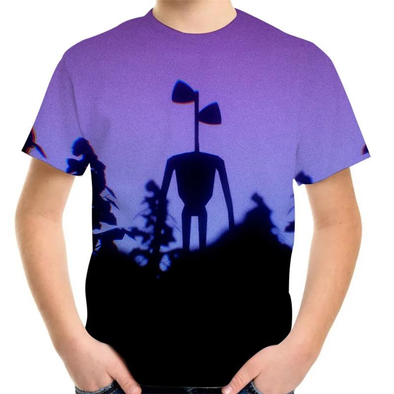 Kids Horror Siren Head 3D Printed T Shirt Toddler Cartoon T-Shirt Boys Girls Teens Anime Tee Tops Summer 4-20Y Children Clothes