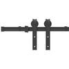 Sliding Door Hardware Set 200 cm Steel Black