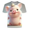 Casual Cute Pig Print Children's Casual Short Sleeves Fashionable Comfortable T-Shirts Kids Unisex