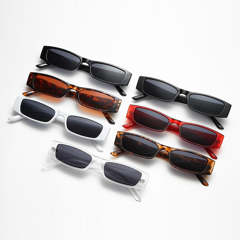 Rectangle Sunglasses Unisex Retro Square Narrow Frame Sun Glasses Trendy Vintage Streetwear Eyewear Shades UV400 Gafas De Sol