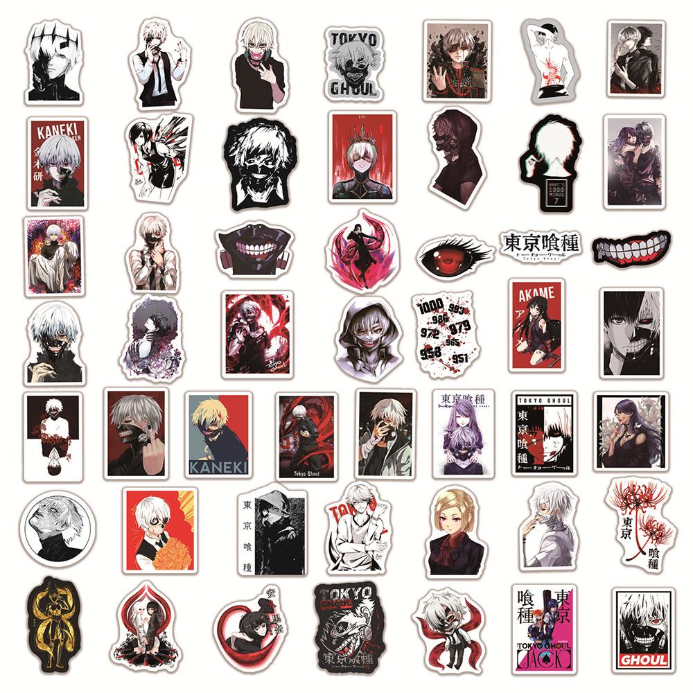 10/30/50pcs Cool Anime Tokyo Ghoul Stickers Cartoon Toy Decals Waterproof DIY Scrapbook Suitcase Laptop Helmet Kanmu Ken Sticker