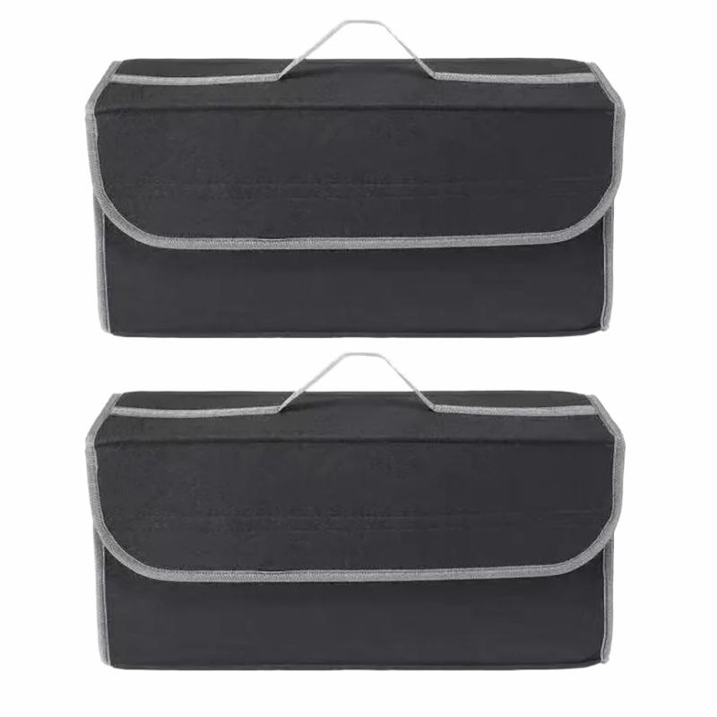 2Pcs Durable Foldable Car Trunk OrganizerSpace-Saving Vehicle Storage Bin Combo Pack,auto Storage Container Travel Accessories