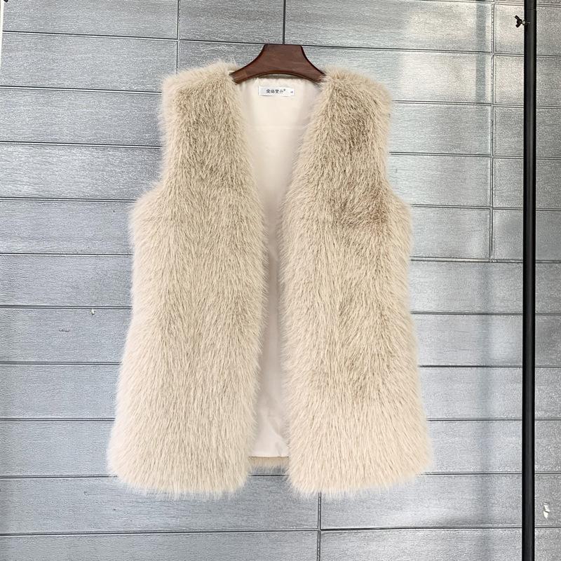 Europäische und amerikanische Imitation Toskanisches Fuchsfell Winter Mittellang und Lang Imitation Pelz Weste Warme Damen Weste Jacke Weich