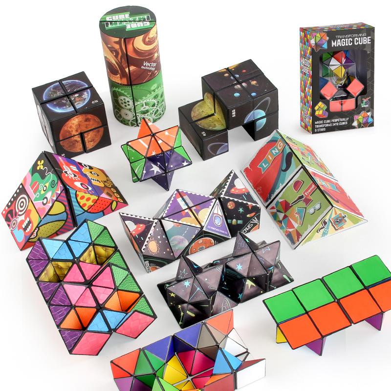 Export Variety Magnetic Rubik'S Cube 3D Stereo Variety Infinite Rubik'S Cube Starry Sky Decompression 2-In-1 Rubik'S Cube Toy