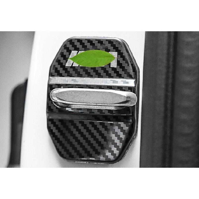 For BMW X5 F15 14-18 Carbon Fiber Steel Door Lock Protection Cover Trim 4PCS