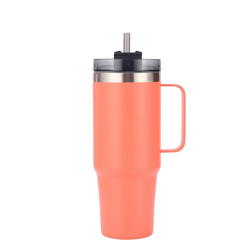 Stainless Steel Ice Ba Cup Double Vacuum Vacuum Cup Large Capacity with Straw with Lid Handle Car Cup