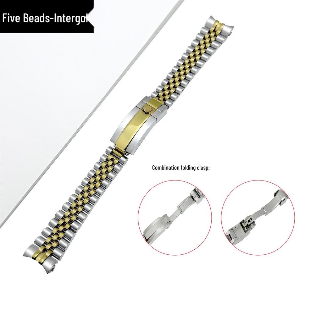 Available: Five-Bead Stainless Steel Strap for Submariner GMT, Compatible with Oyster Submariner 20/21mm