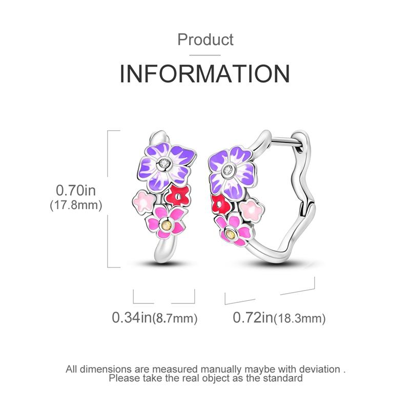 Boucles d'oreilles Fleur Marguerite Argent S925 Rose Jaune Fleur Créoles Pour Femmes Mariage Fiançailles Zircone Bijoux Originaux Cadeau