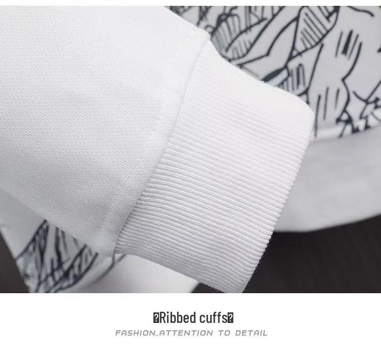 Men's Autumn Fashion Two-Piece: Snow Mountain Thin Imitation Cotton Long Sleeve Sweater & Round Neck Pullover