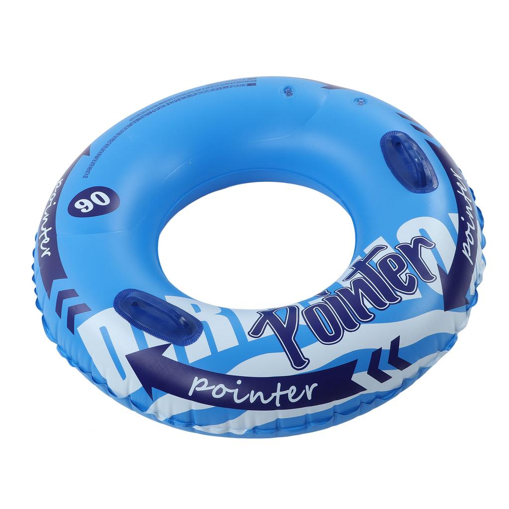 Aufblasbarer Schwimmring Verdicktes PVC Auslaufsicher Doppelventil Schwimmreifen mit Griff für Pools Badewannen Strände Blau
