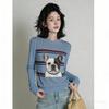 Spring Europe America Fashion Fun Cat Print Women's T-shirt Casual Pullover Women Long Sleeve Clothing Outdoor Street Tees Top