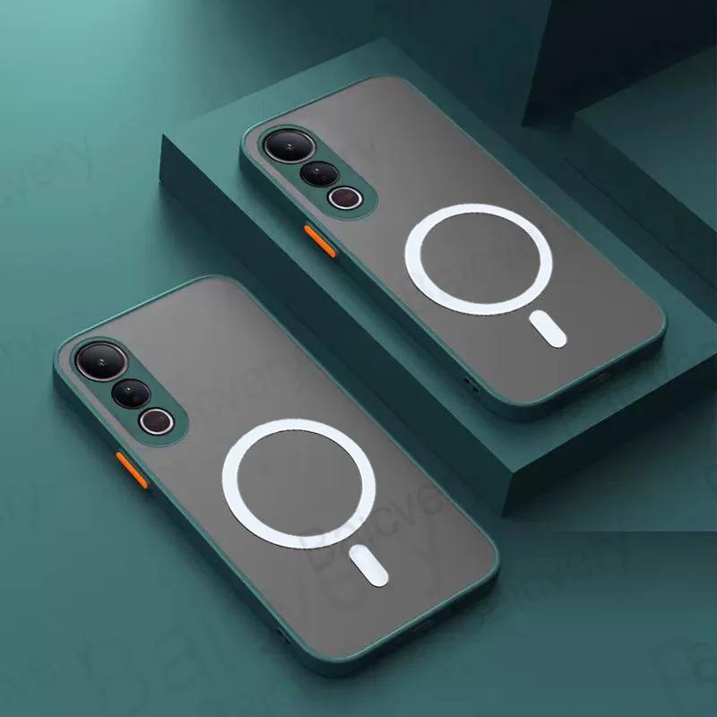 For VIVO V50 Lite 5G 4G/VIVO V50 5G Anti-drop Matte Protective Cover Magnetic Wireless Charging Sticker VIVO V50 5G