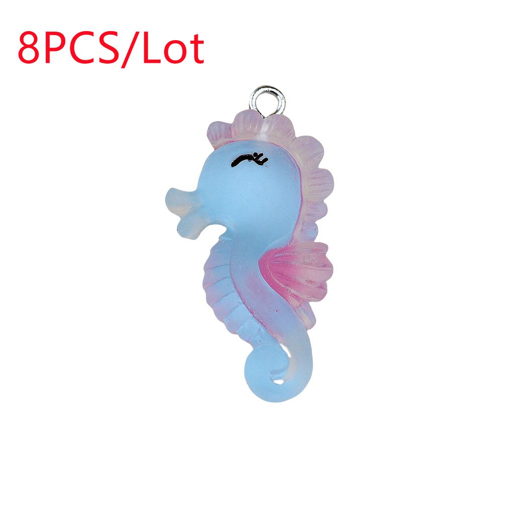 8PCS/LOT Resin Ocean Series Pendant Suitable for DIY Necklace Earrings Keychain Kawaii Scrapbooking Embellishments Diy Accessories