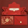 Chinese New Year Card With Envelope Embossed Holiday Greeting Card For Festival Celebration And Traditional Blessing