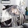1Pc Black Butler Print Flannel Blanket, High quality Comfortable for All Seasons, Home Decor, Warmth and Comfort, Perfect for Christmas Gifts