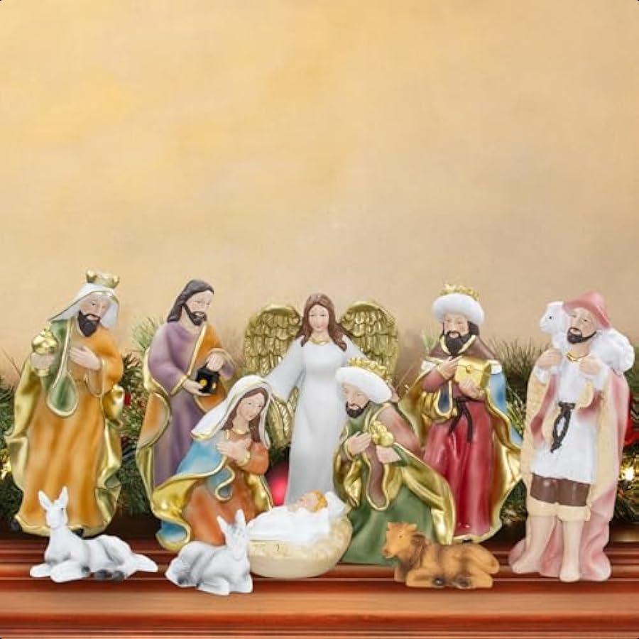 

11 шт. Рождество Иисуса для Рождества Маленькие для дома 6 дюймов Смола Маленький Рождественский набор Декор для стола в помещении Маленькие люди United States