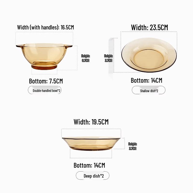 Westinghouse Crystal Glass 6-Piece Dinnerware Set