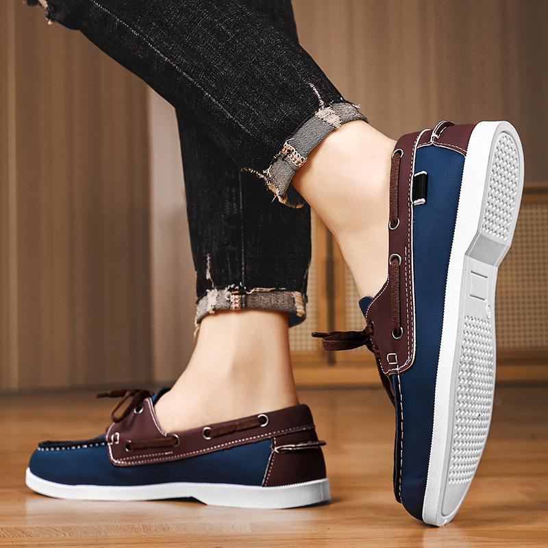 Fashion Stylish Business Male Loafers Brand Slip On Casual Flats New Leather Dress Boat Shoes for Man Moccasins Breathable Dress Shoes