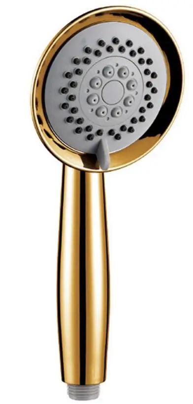 abs plastic Gold Plated three functions Handheld Shower Luxury Batnroom Hand Shower Head wiht gold holder and shower hose BD667