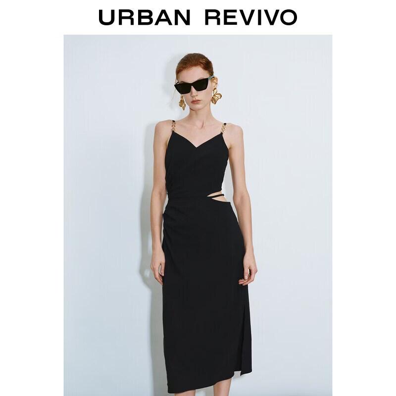 UR2026 Women's Pleated Cut-out Strap Dress