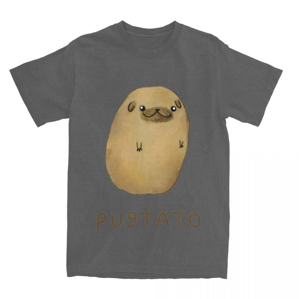 Cute Potato Pug Men Women T Shirt Kawaii Pet Dog Puppy Pugs  Novelty Tee Shirt T-Shirts Pure Cotton Gift Idea Clothing