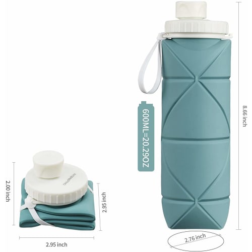 Foldable Water Bottle, Portable Sports Water Bottle, Large Capacity, Waterproof/Eco-Friendly for Outdoor Activities, Leak-Proof, BPA-Free, FDA-Certifi