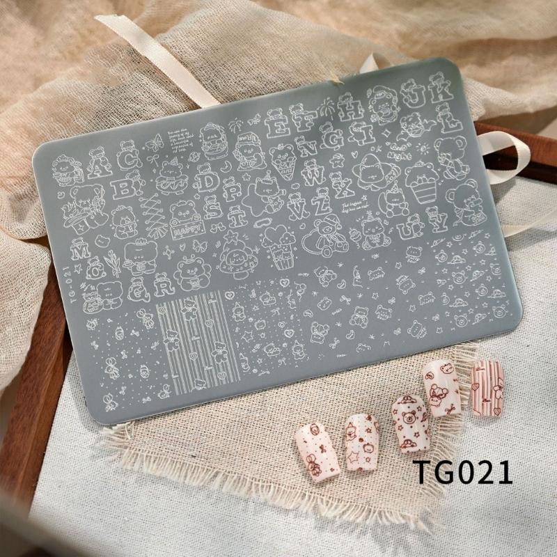 Sturdy Stainless Steel Nails Stamp Plate with Detailed Pattern for Home Nails Designs Applications