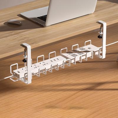 Under Desk Cable Tray Wire Management Under Table Socket Hang Holder Power Strip Storage Rack Wire Cord for Office Living Room