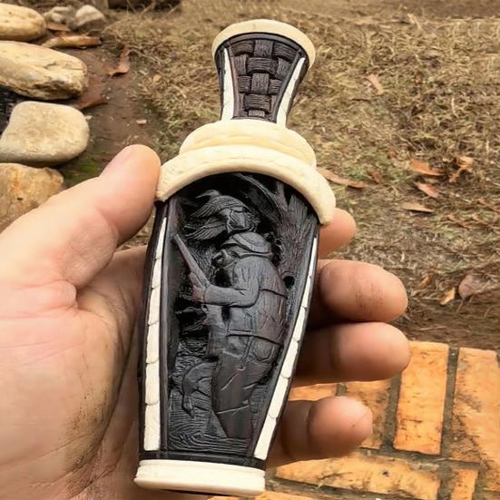 Fluier pentru chemarea rațelor de vânătoare, realizat manual, portabil, sculptat manual în lemn, sunet realist, pentru vânătoare în aer liber, păsări de apă, corb, pasăre, chemător de animale, fluier atrăgător