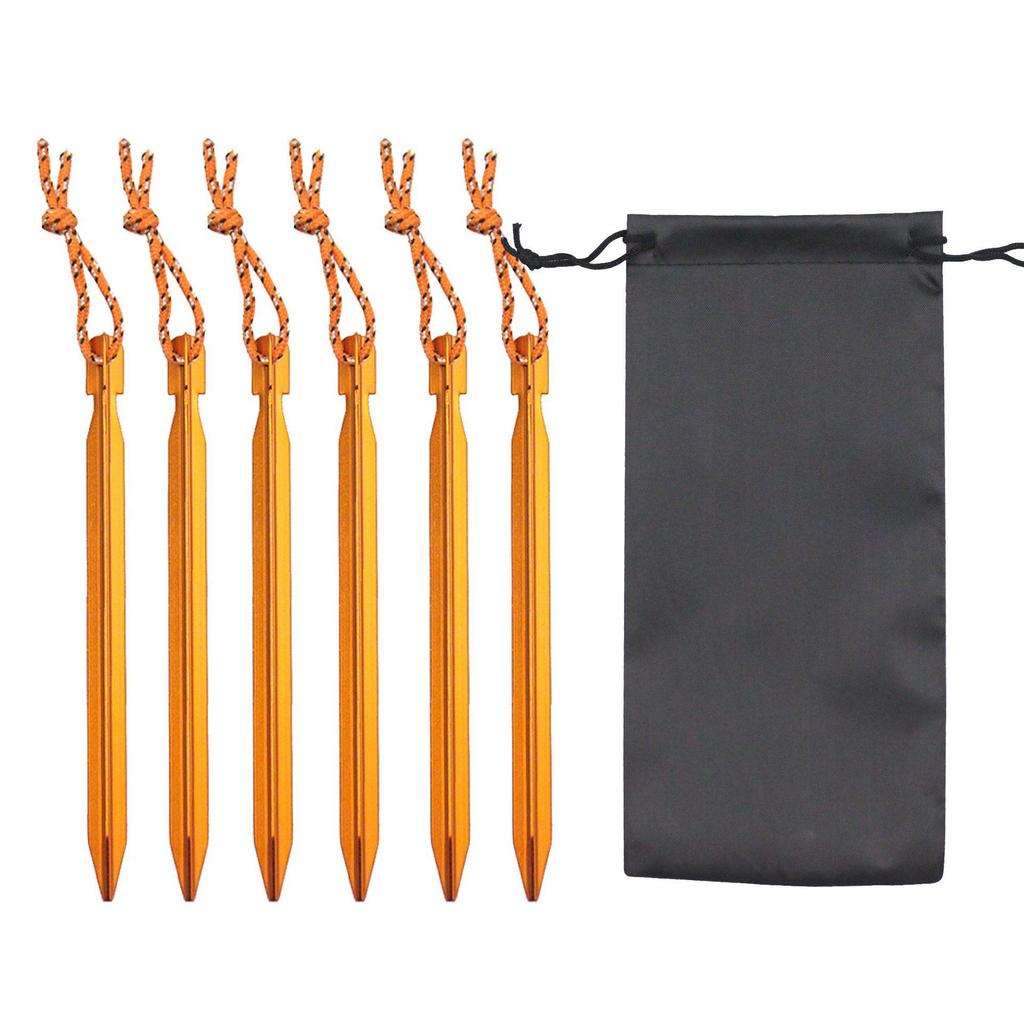 18cm Reflective Aluminum Alloy Tent Stakes Set with Storage Bag