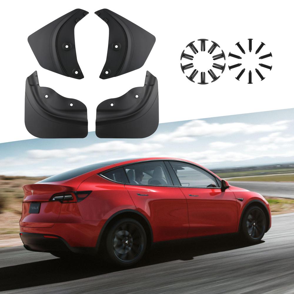 Front and Rear Mudguards for Tesla Model Y Splash Guards Mud Flaps No Need To Drill Holes Fender Mud Guard