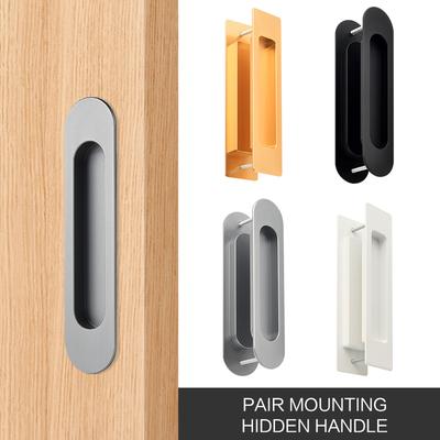 Black Sliding Barn Door Handle Invisible Pull Recessed Handle White Finger Flush Pulls For Closet Pocket Embedded Handle