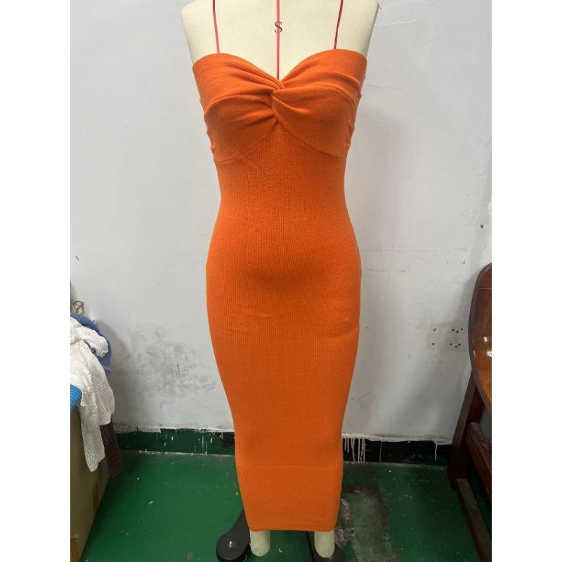 

Новое весенне-летнее трикотажное модное и сексуальное шерстяное платье XXXL оранжевый