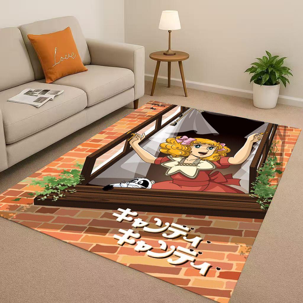 

Retro Candy Candy Sweet Girl Cartoon Room Non-Slip Area Rug Soft Carpet for Bedroom Playroom Sofa,Easy Clean Home Decor Doormat 40x60cm( 15x23in )